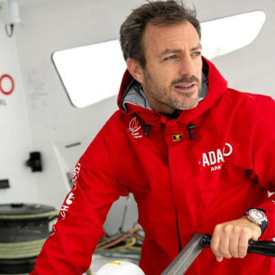 Éric Péron crosses the finish line after 66 Days, 1 Hour and 14 Minutes at Sea